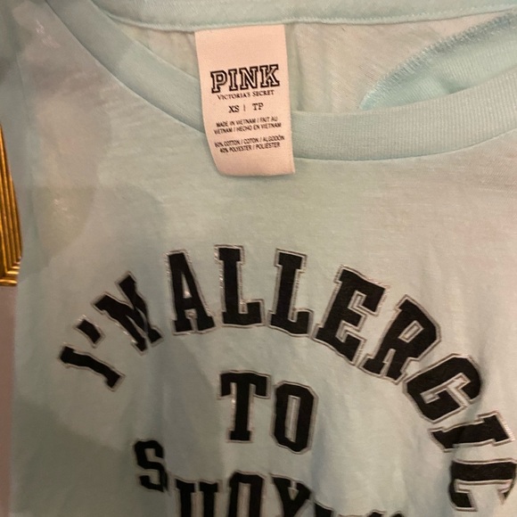 Victorias Secret “I’m allergic to studying” blue tank - Picture 3 of 3